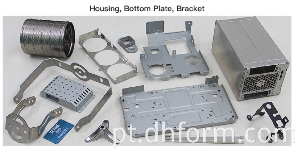 Housing plate and bracket metal parts